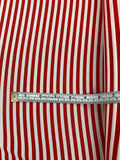 Horizontal Candy Stripe Printed Silk Crepe de Chine - Red / White