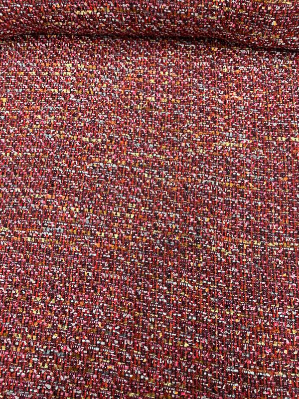 Chanel-Like Wool Tweed - Red / Multicolor