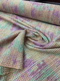 Novelty Chanel-Like Abstract Knubbed Wool-Like Tweed - Orange / Green / Purple