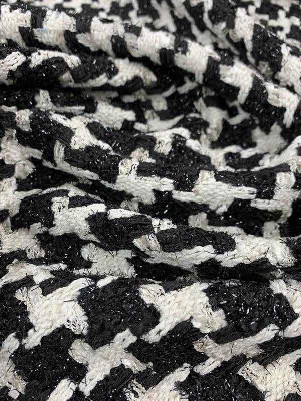 Houndstooth with Lurex Woven Tweed Suiting - Black/White | FABRICS ...