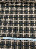 Double Windowpane with Lurex Woven Wool Tweed Suiting - Brown / Black / Tan