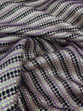 Timeless Striped Woven Wool Blend Tweed - Metallic Gold / Purple