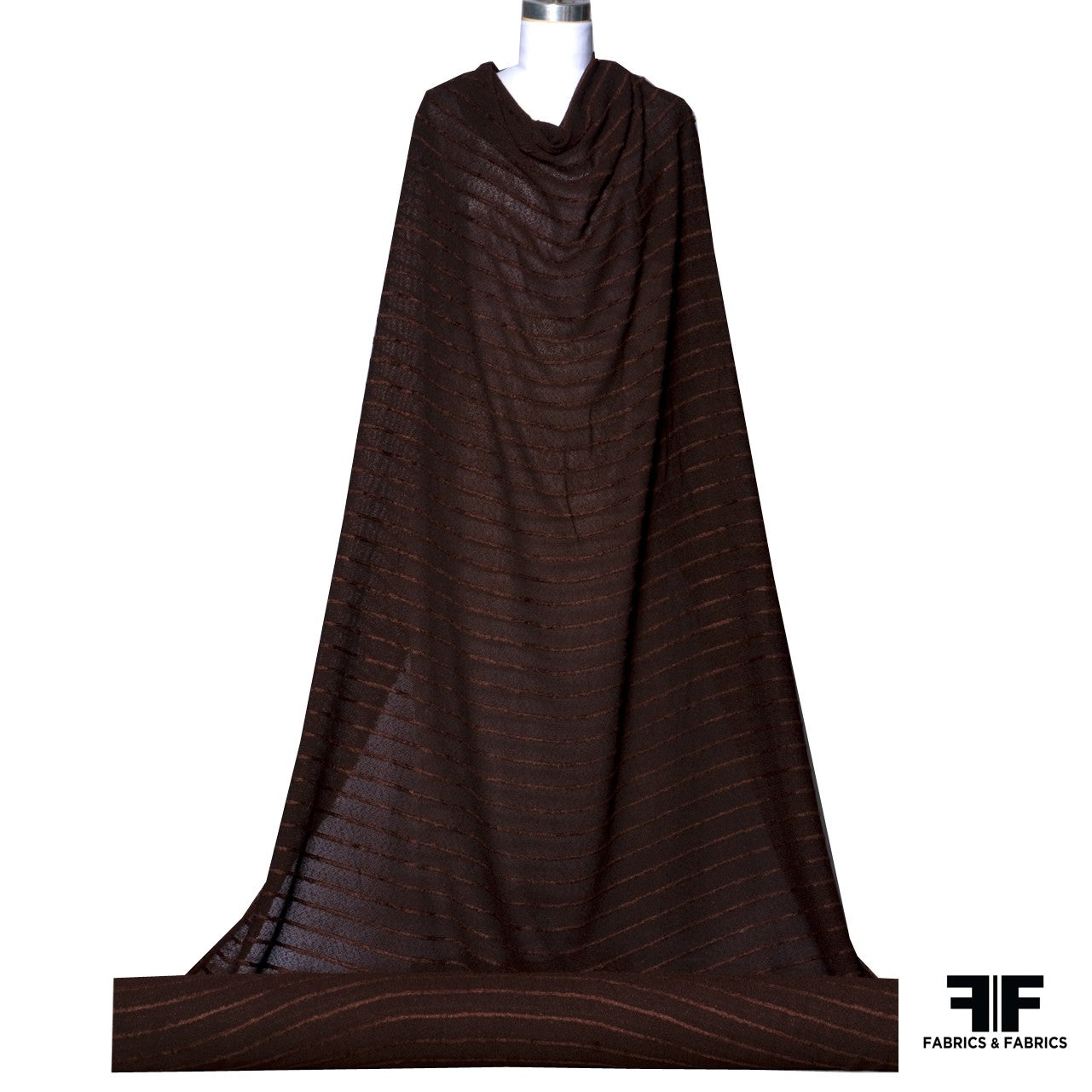 Striped Novelty Silk fabric - Brown