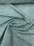 Woven Tweed Suiting - Turquoise / Ivory