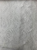 Spiral Torch Metallic Brocade - Silver / White