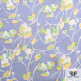 Floral Printed Silk Chiffon - Blue