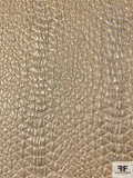 Textured Animal-Pattern Metallic Brocade - Beige / Silver