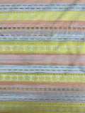 Horizontal Striped Brocade with Raffia Stitching - Multicolor