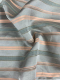 Horizontal Striped Brocade - Grey / Salmon / Light Blue