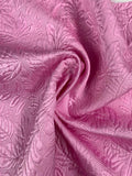 Floral Textured Matelassé Brocade - Lipstick Pink