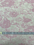 Upholstery Weight Floral Brocade - Cream / Pink