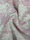 Upholstery Weight Floral Brocade - Cream / Pink