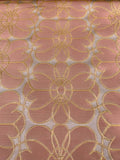 Floral Grid Ottoman Brocade - Salmon / Orange / Light Pink