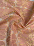 Floral Grid Ottoman Brocade - Salmon / Orange / Light Pink