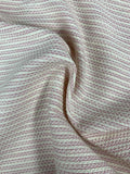 Horizontal Striped Woven Suiting - Cream / Magenta