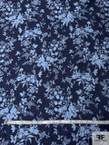 Pamella Roland Floral Textured Brocade - Sky Blue / Navy