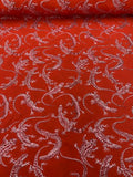 Lizards Textured Metallic Brocade - Red / Magenta / Silver