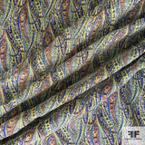 Paisley Printed Crinkled Silk Chiffon - Multicolor
