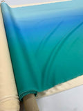 Ombré Stretch Heavy-Weight Silk Georgette - Aqua / Blue / Green