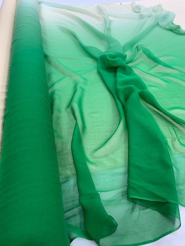 Ombré Silk Chiffon - Mint / Green