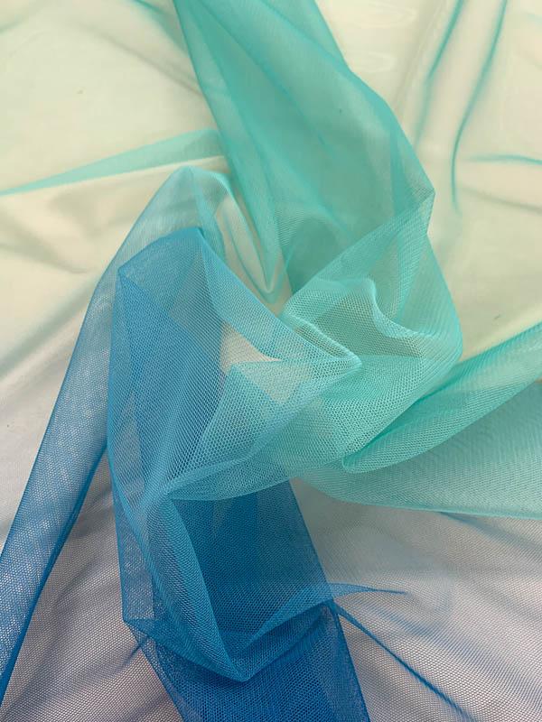 10 Yards Dip Dye Tulle Fabric, Blue Tulle Fabric With Ombré Color -   Israel