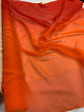 Ombré Silk Chiffon - Red / Orange