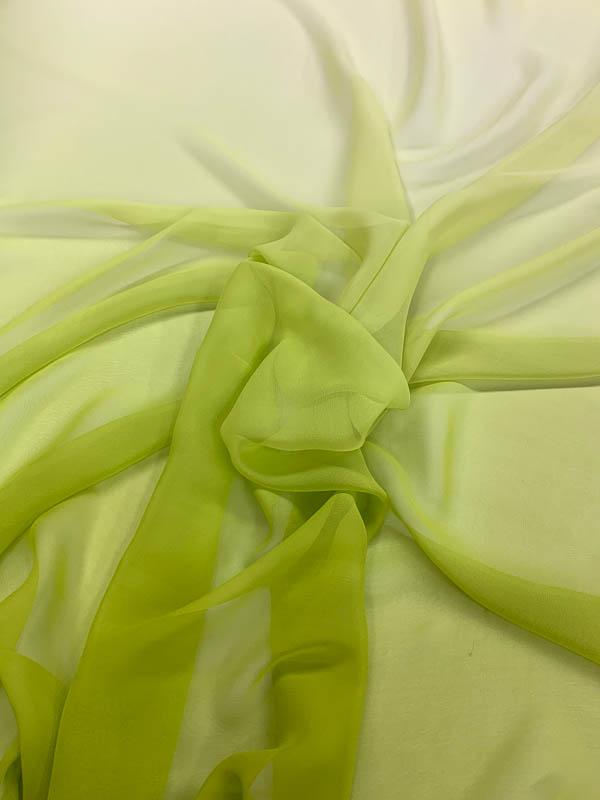 Ombré Silk Chiffon - Lime Green / Light Yellow
