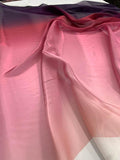 Ombré Polyester Satin Organza - Pink / Cranberry / Plum