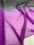 Ombré Silk Chiffon - Purple / Black