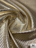 Diagonal Striped Fused-Back Lamé - Gold