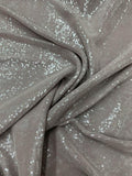 J Mendel Clear Small Sequins on Poly Chiffon - Taupe