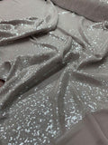 J Mendel Clear Small Sequins on Poly Chiffon - Taupe