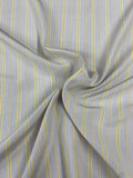 Vertical Striped Printed Silk Crepe de Chine - Grey / Yellow