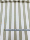 Vertical Striped Printed Silk Crepe de Chine - Taupe / Ivory
