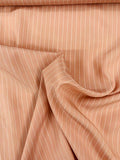 Vertical Thin Striped Printed Silk Broadcloth - Dusty Rose / White