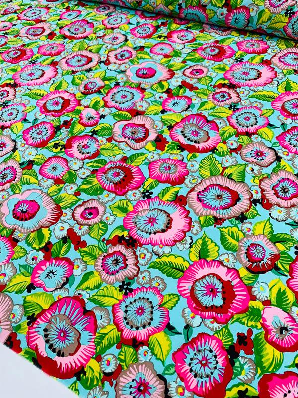 'Hawaiian Punch' Floral Printed Silk Georgette - Multicolor