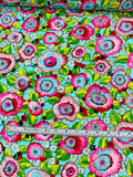 'Hawaiian Punch' Floral Printed Silk Georgette - Multicolor