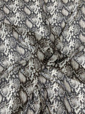 Snakeskin Pattern Printed Silk Chiffon - Chocolate / Tan