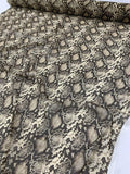 Snakeskin Pattern Printed Silk Chiffon - Chocolate / Tan