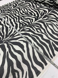Bold Zebra Pattern Printed Silk Chiffon - Black / Off-White