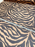 Bold Zebra Pattern Printed Silk Chiffon - Milk Chocolate / Black