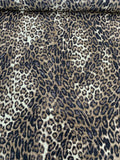 Leopard Pattern Printed Silk Crepe de Chine - Dark Taupe / Black / Brown / White