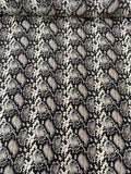 Snakeskin Pattern Printed Silk Crepe de Chine - Tan / Brown / Beige