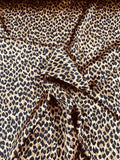 Cheetah Pattern Printed Heavy Silk Charmeuse - Deep Nude / Black