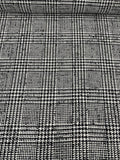 Large-Scale Glen Plaid Houndstooth Wool Suiting - Black / White