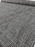 Large-Scale Glen Plaid Houndstooth Wool Suiting - Black / White