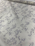 Delicate Floral Printed Silk Organza - Off-White / Lavender / Mint