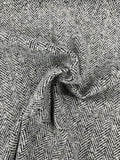 Herringbone Fused-Back Wool Coating - Off-White / Black