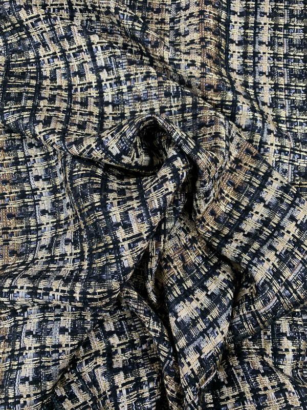 Modern Chanel Style Fabric Tweed Fabric Gold Silk Woven Soft -  Sweden