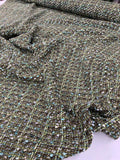 Classic Chanel-Like Tweed - Olive / Lime / Teal / Brown
